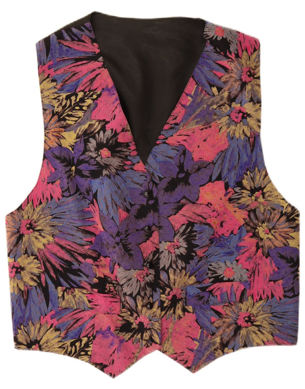 Kamizelka damska Vintage UK 18 XL, wielobarwna w kwiaty