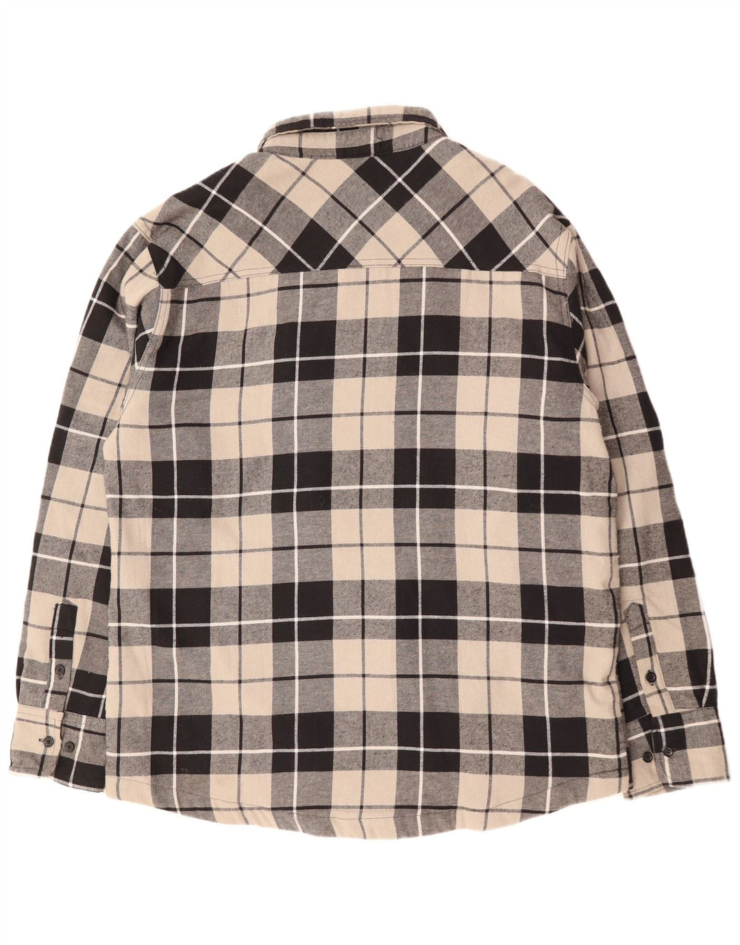 VINTAGE Męska koszula flanelowa drwal XL w czarną kratkę, bawełniana