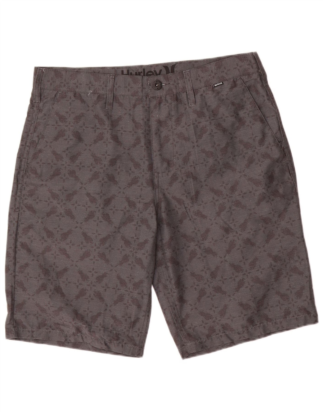 Męskie spodenki chino Hurley W33 Średni szary geometryczny poliester