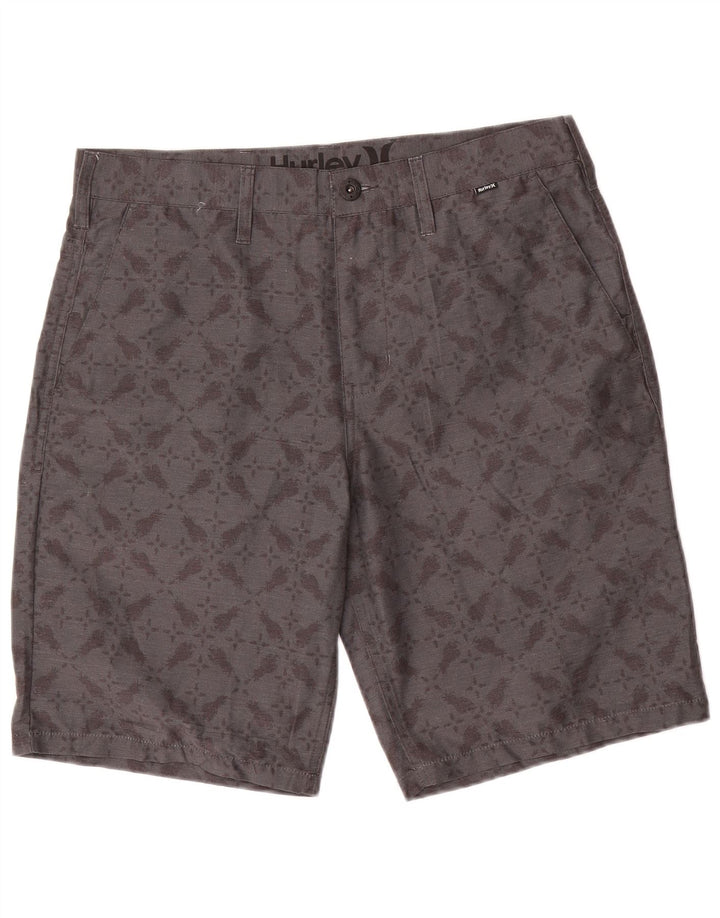 Męskie spodenki chino Hurley W33 Średni szary geometryczny poliester