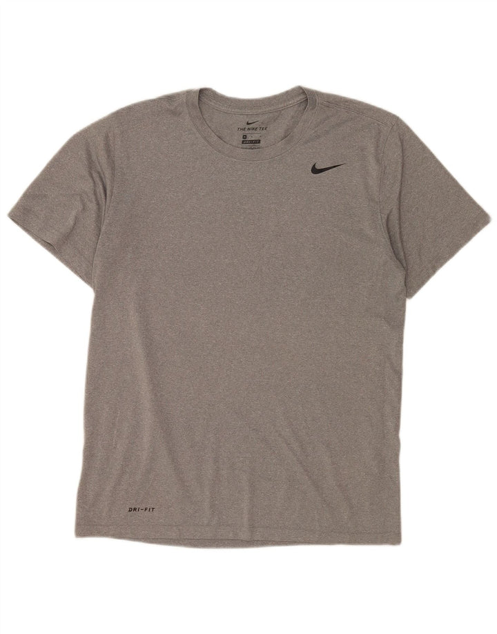 Męski T-shirt Nike Dri Fit Top, średni szary poliester