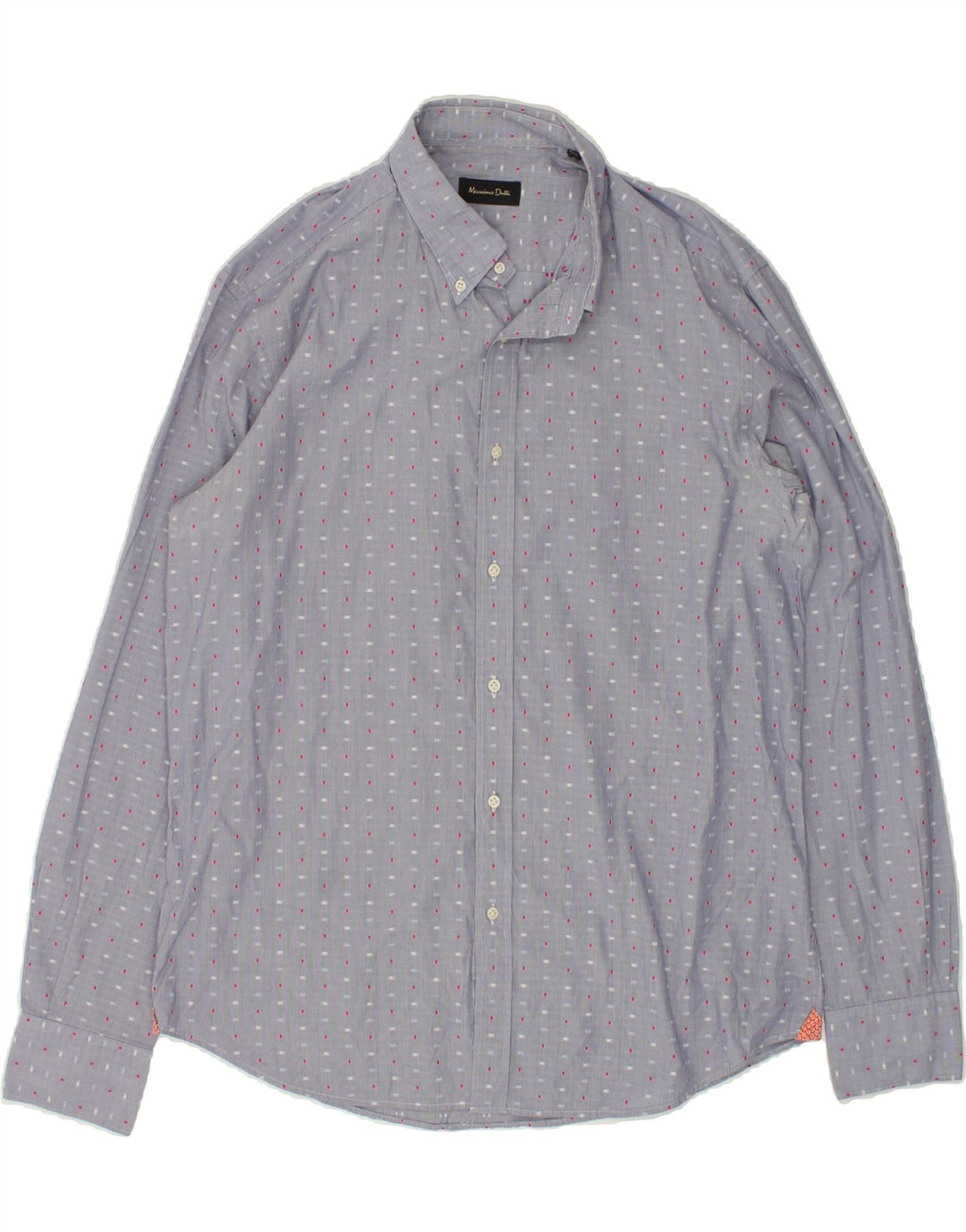 MASSIMO DUTTI Mens Shirt XL Blue Spotted Vintage Massimo Dutti and Second-Hand Massimo Dutti from Messina Hembry 