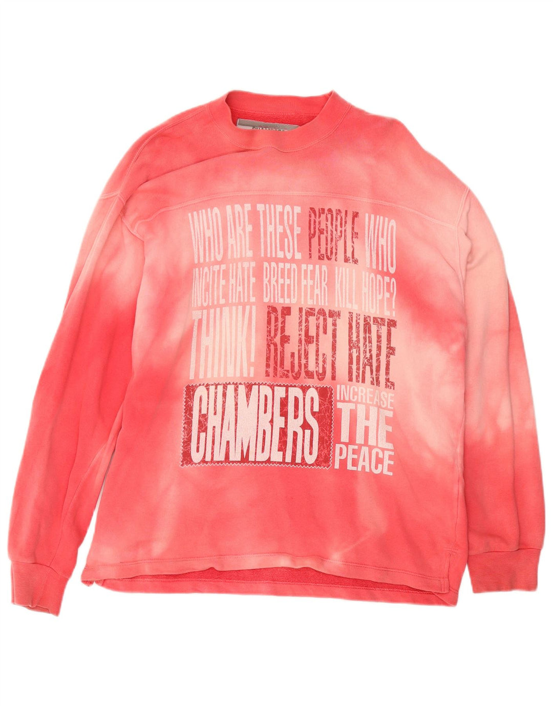 Męska bluza z grafiką CHAMBERS, duża, różowa, bawełniana typu Tie Dye