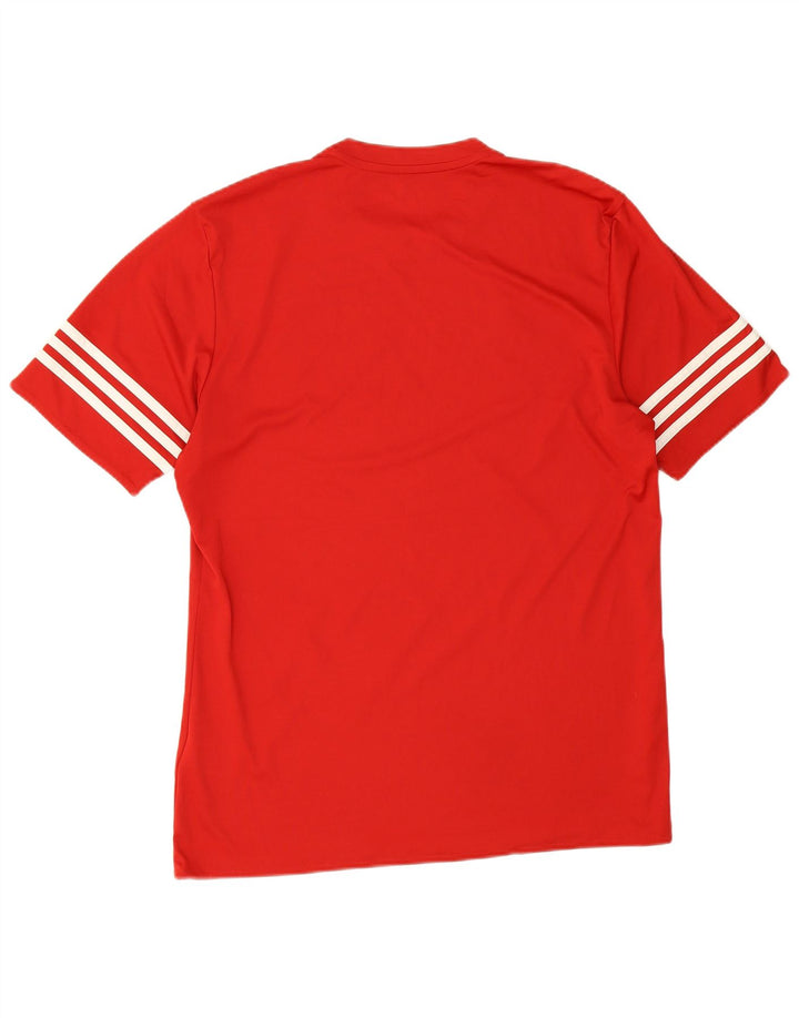 Adidas Męska koszulka Climalite Top, duża, czerwona, poliestrowa