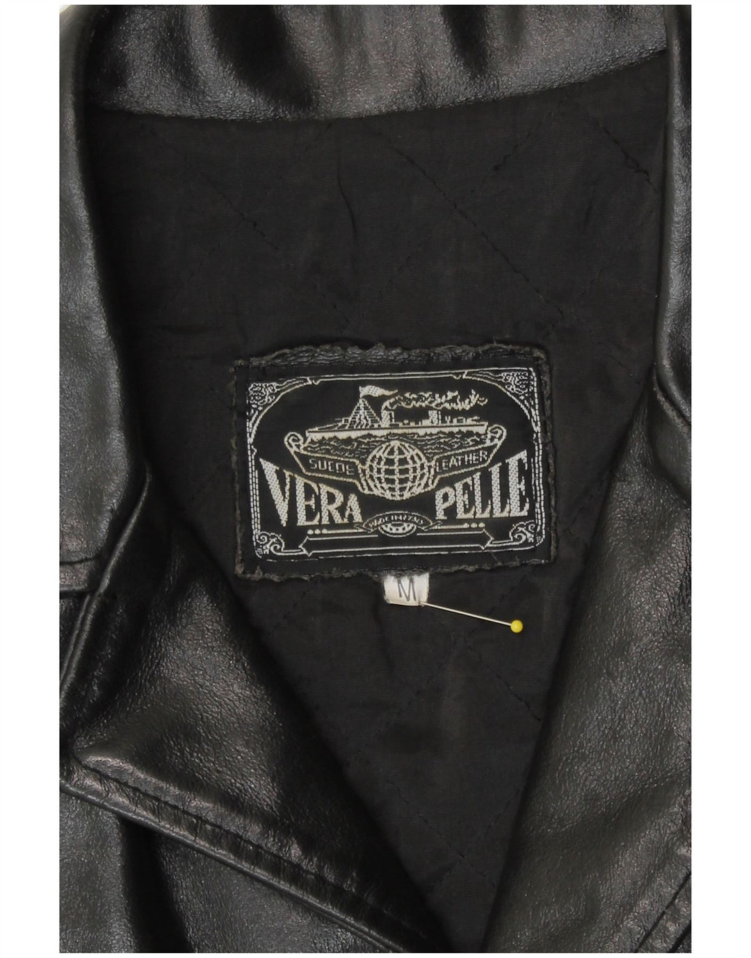 Vintage męska kurtka skórzana UK 38 średniej czarnej skóry