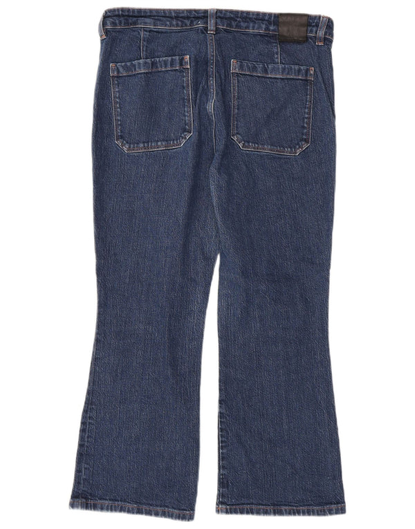 Massimo Dutti Crop Flared Jeans EU 42 Large W32 L24 Granatowa bawełna