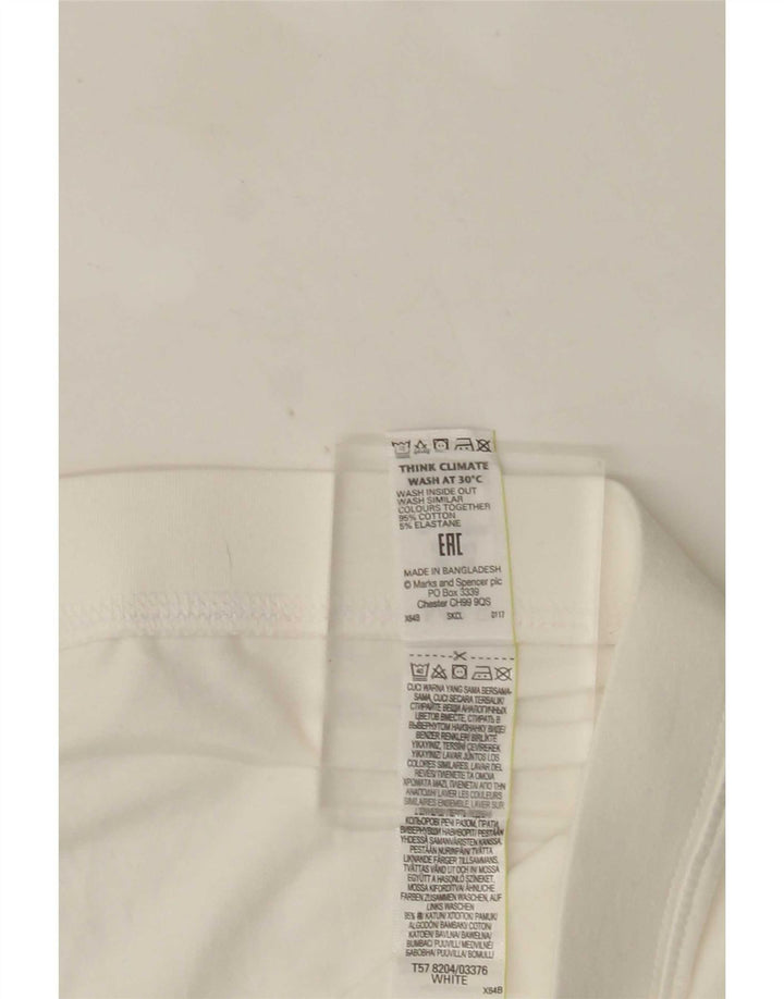 Marks & Spencer Damskie legginsy Capri UK 16, duże, białe, bawełniane