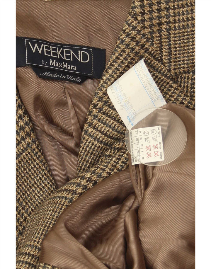 Damska marynarka weekendowa Max Mara UK 10 Mała brązowa pepitka