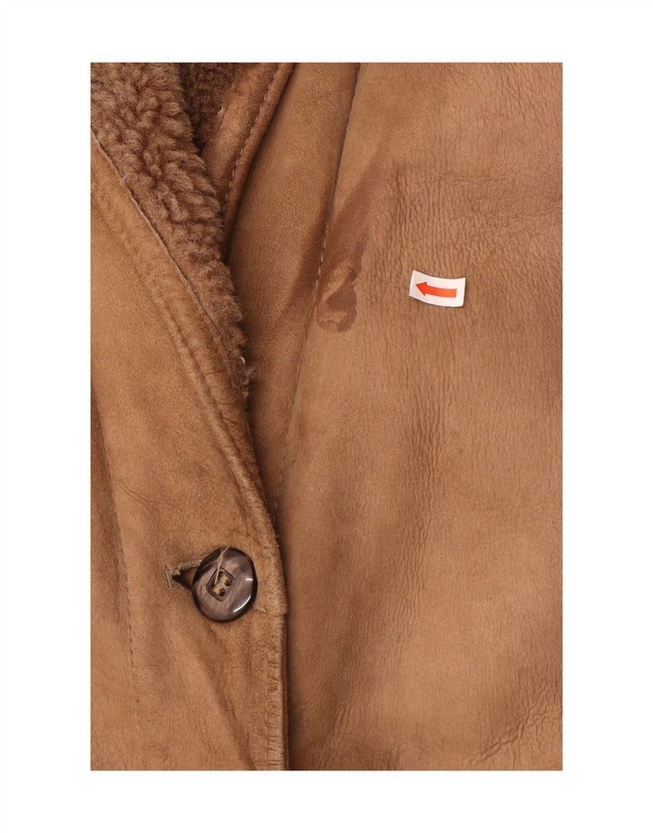 Damski płaszcz Shearling Ellesi IT 50 XL Brązowy płaszcz Shearling