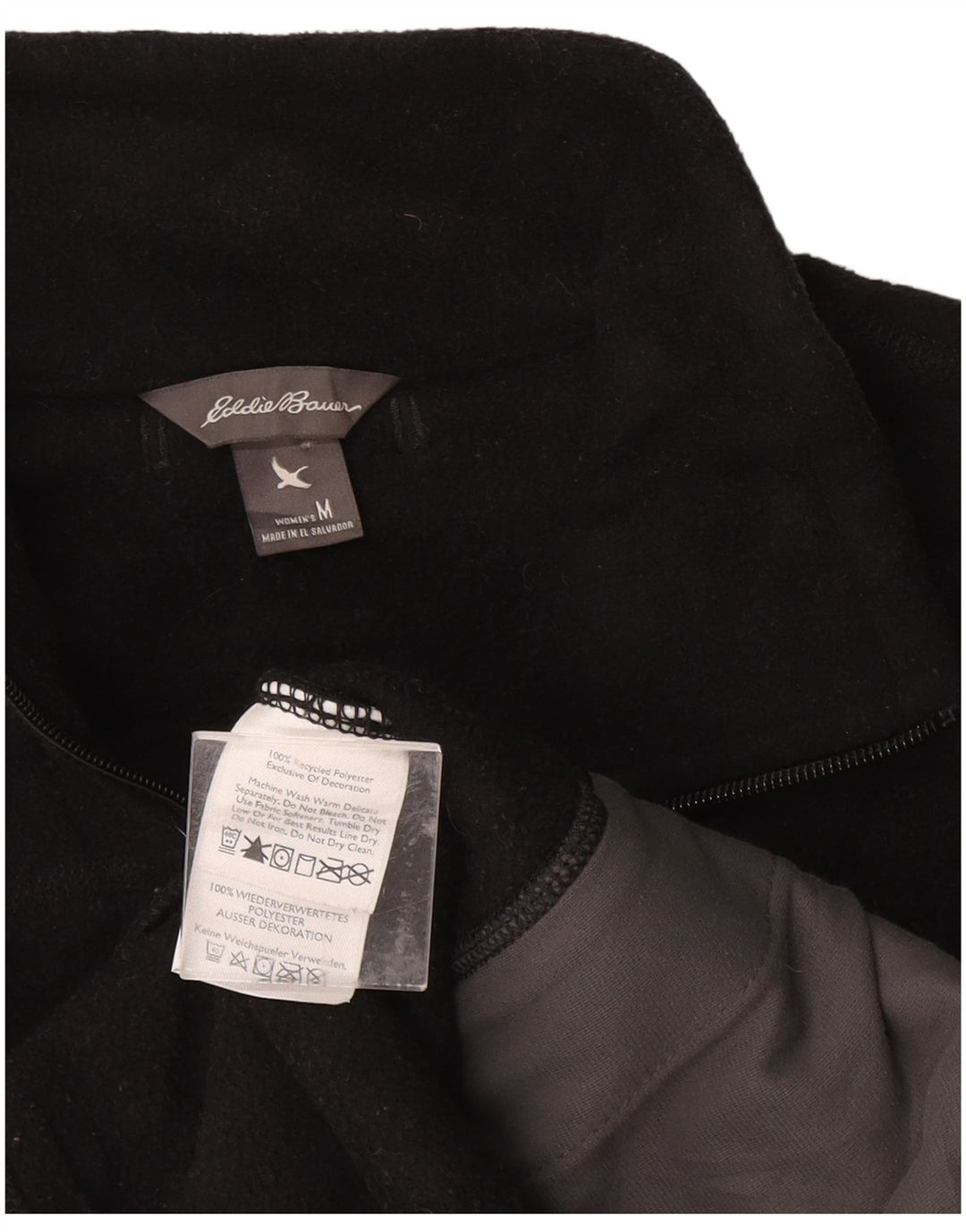 Damska kamizelka polarowa EDDIE BAUER UK 12, średni czarny poliester