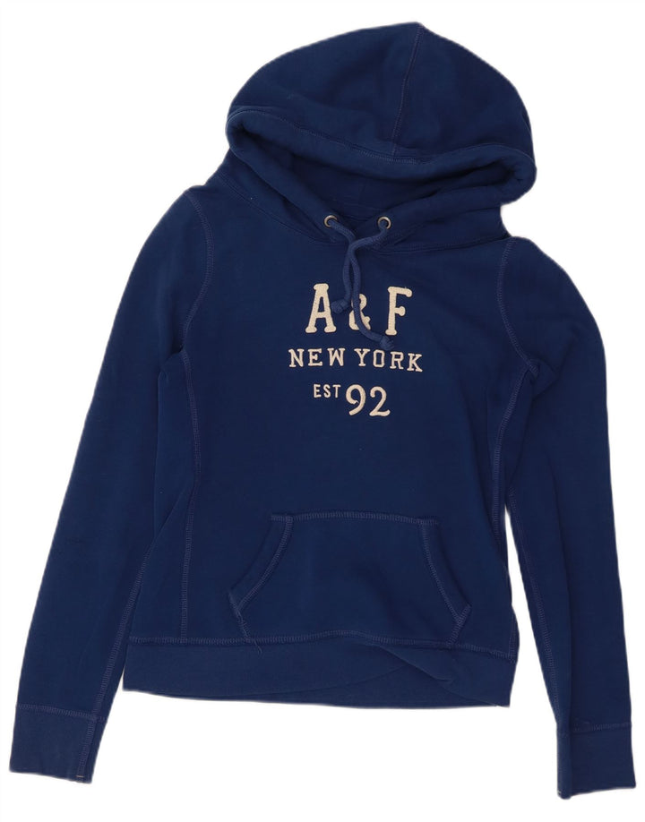 Damski sweter z kapturem i grafiką ABERCROMBIE & FITCH UK 14, średni granat