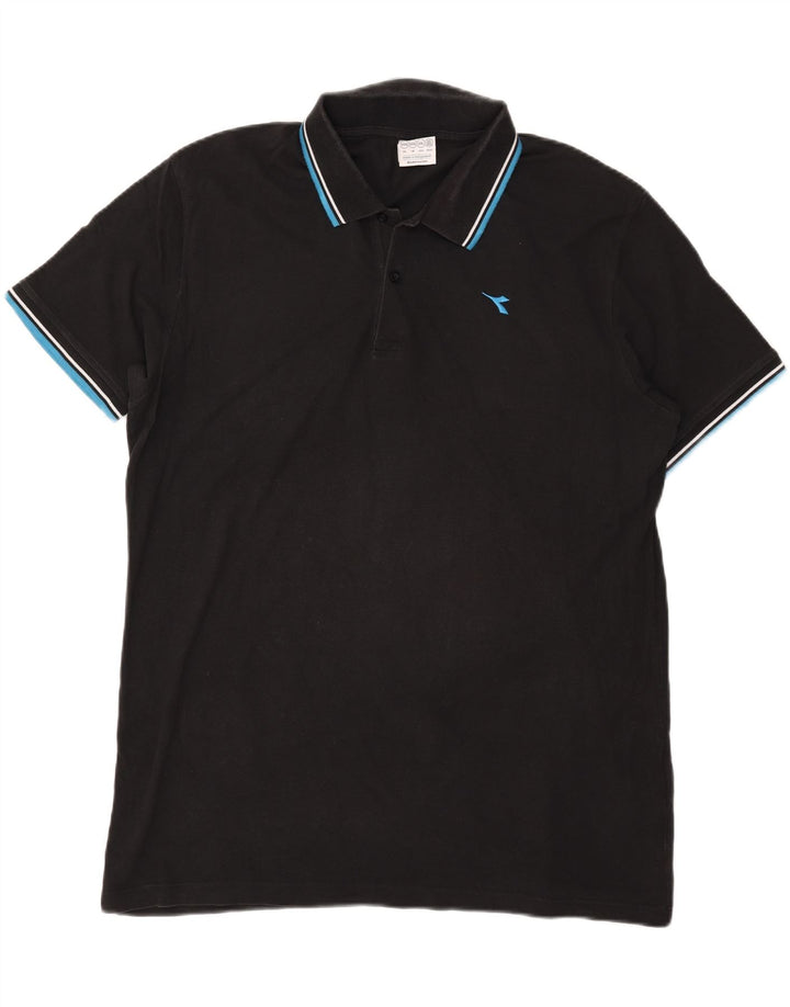 Męska koszulka polo Diadora 3XL, czarna bawełna