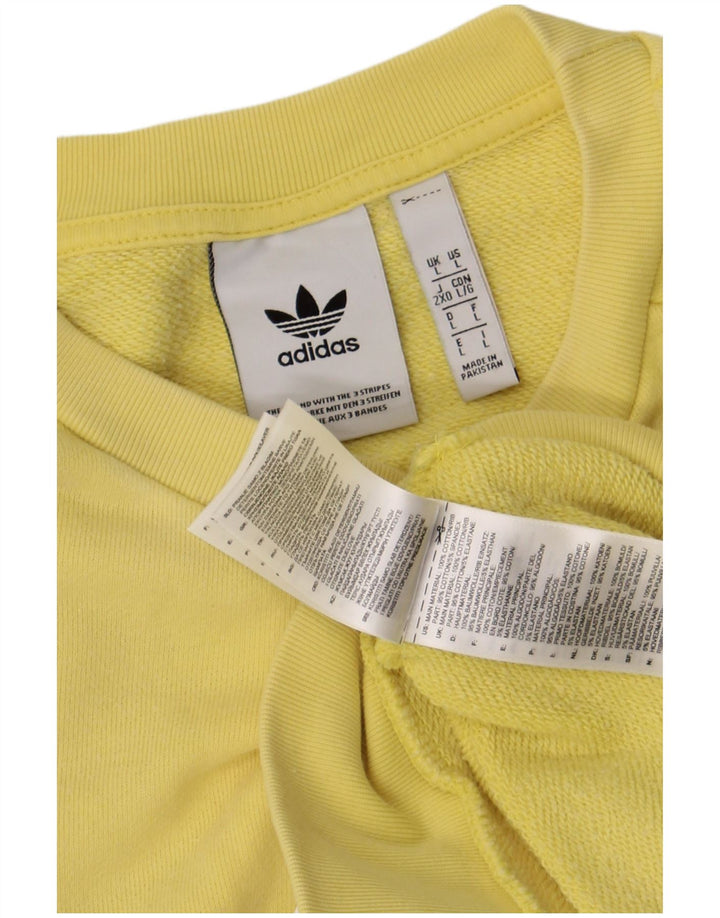 Adidas Męska bluza z grafiką, duża, żółta bawełna
