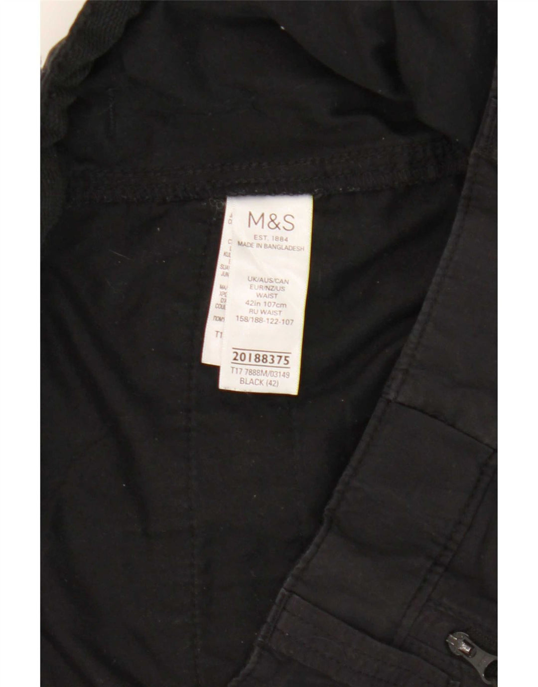 Męskie spodenki cargo Marks & Spencer W42 2XL, czarne, bawełniane