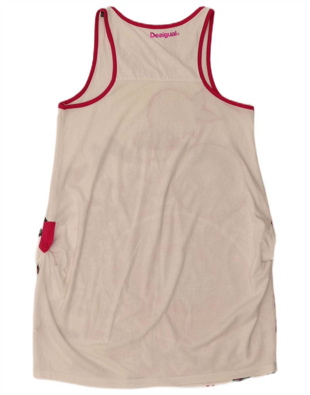 DESIGUAL Dziewczęca graficzna sukienka-tunika bez rękawów 11-12 lat w białe kwiaty