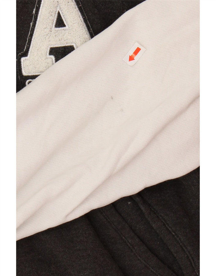 ADIDAS Womens Crop Graphic Varsity Jacket EU 36 Small Grey Colourblock