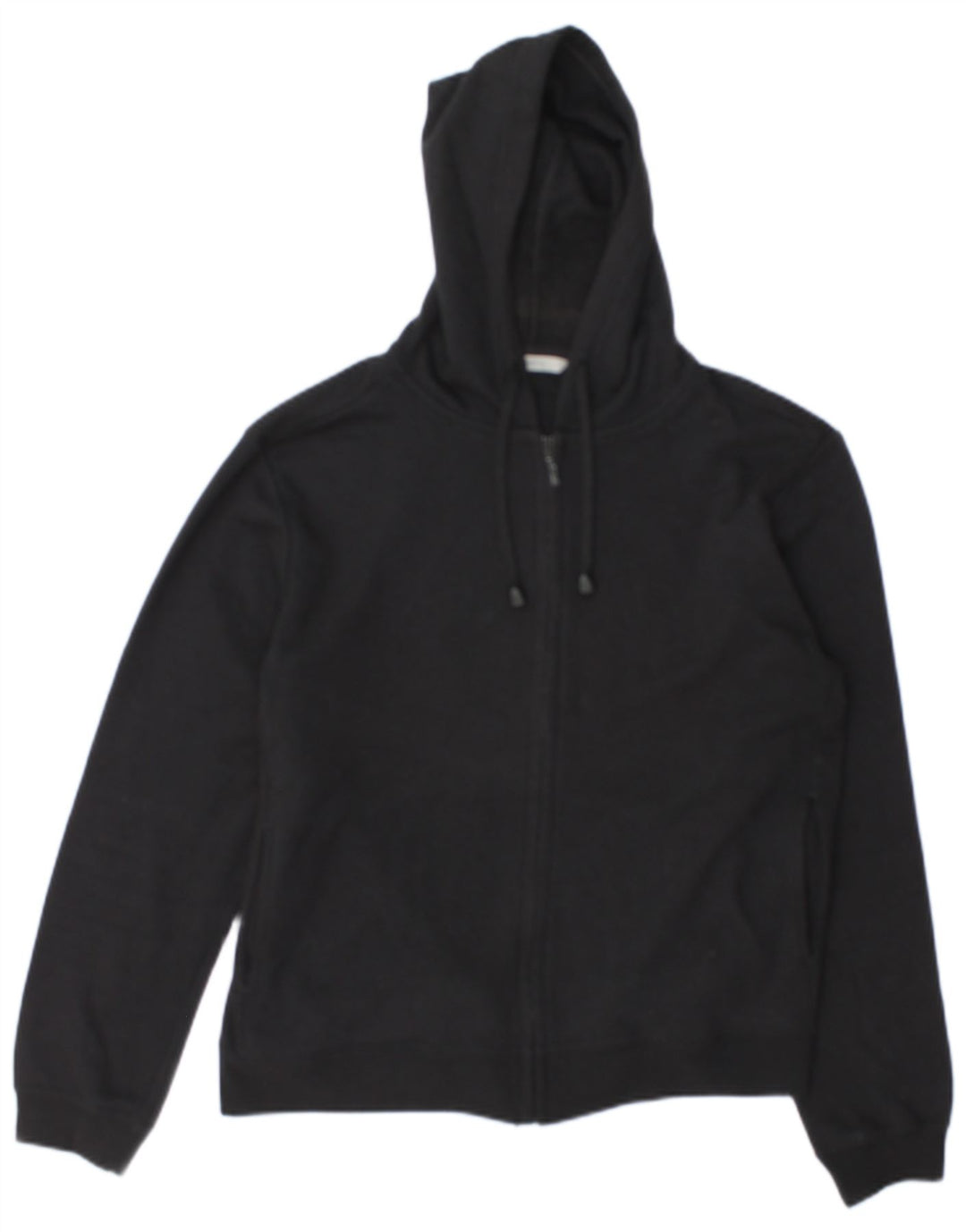 Marks & Spencer Damski sweter z kapturem i zamkiem, UK 12, średni czarny, bawełniany