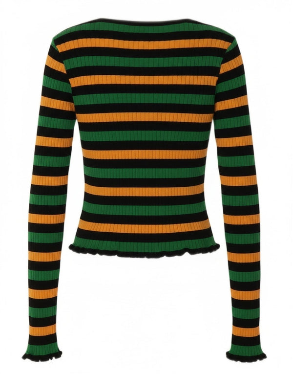 Damski krótki top Zara UK 12, średnie, wielokolorowe paski