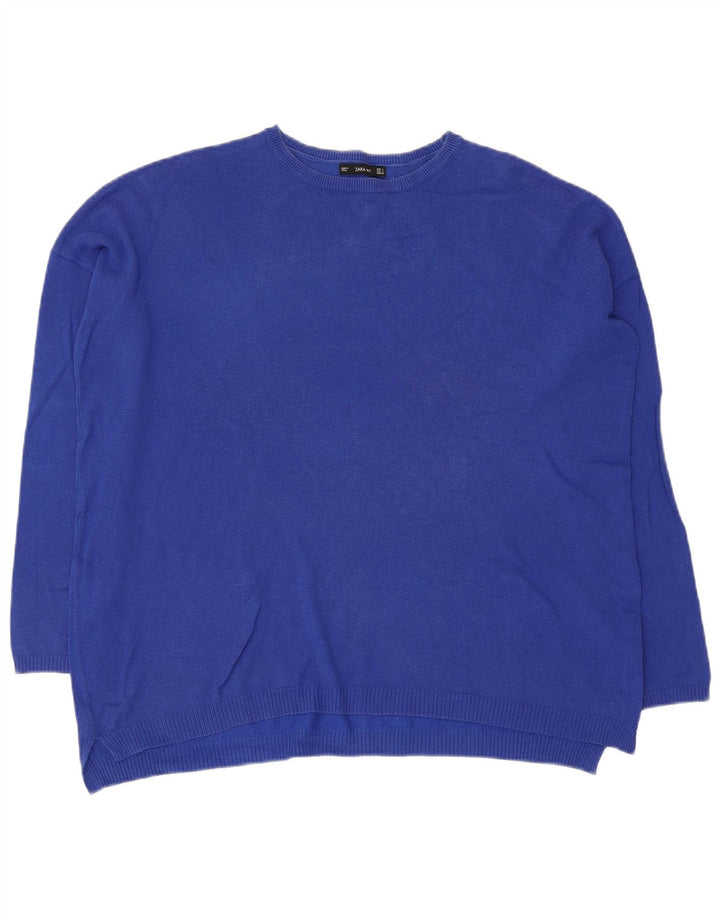 Sweter damski Zara Oversize z okrągłym dekoltem UK 10 Small Blue