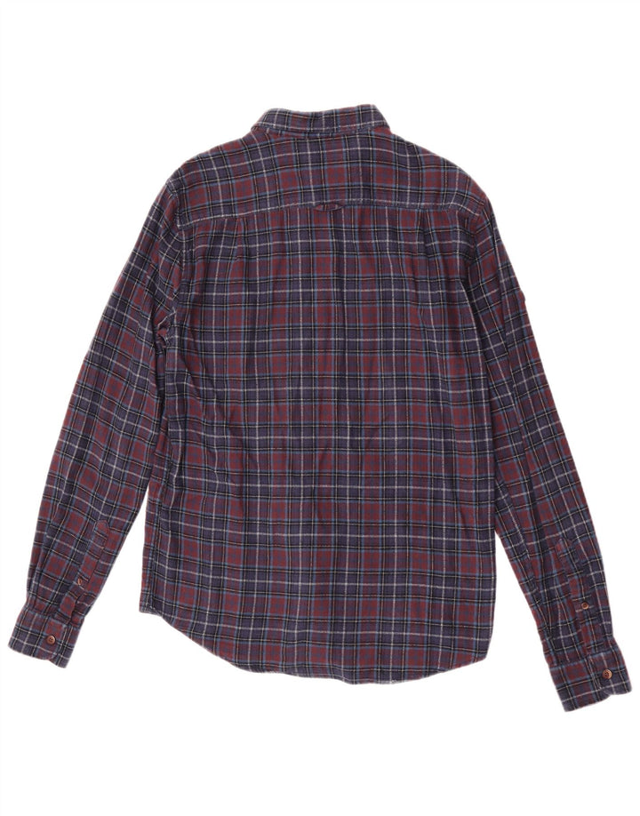 Męska koszula flanelowa Superdry o regularnym kroju, mała, granatowa, bawełniana w kratkę