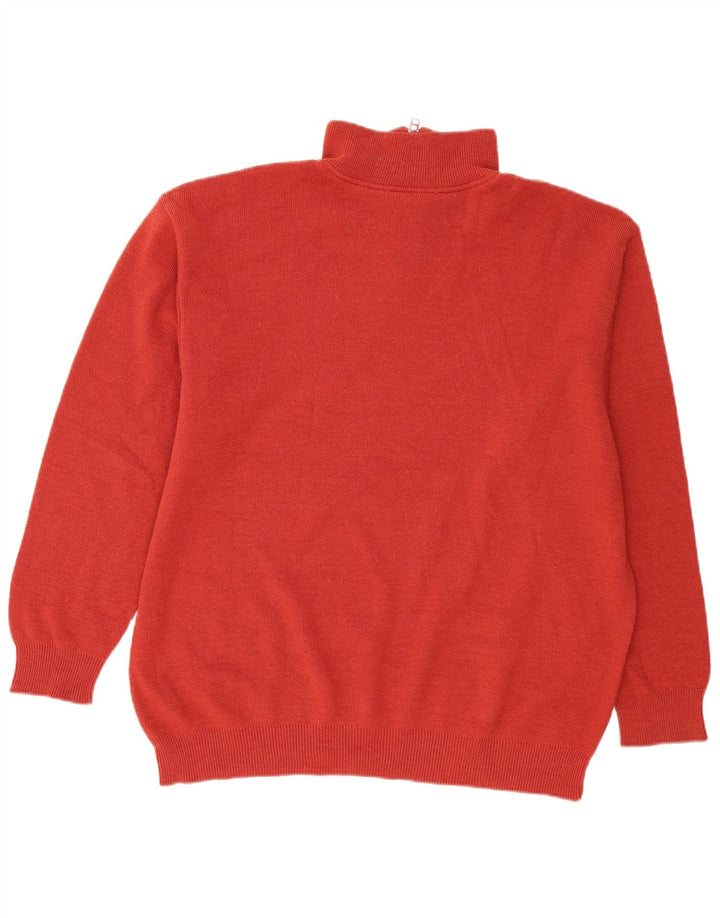 Męski sweter Lacoste z zamkiem błyskawicznym, rozmiar 8 3XL, czerwona wełna