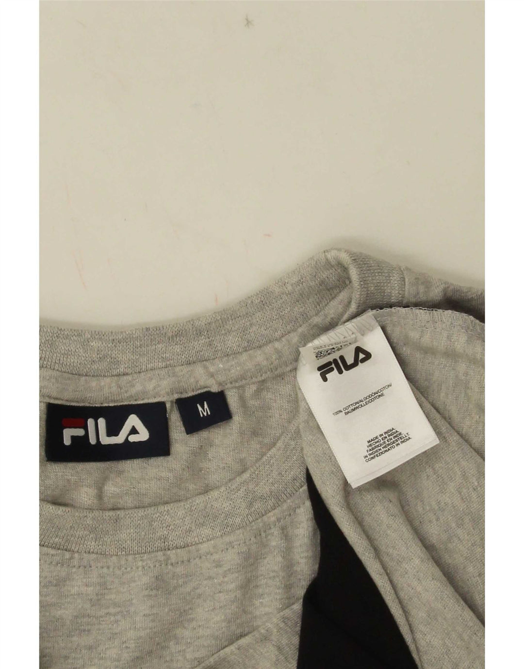 T-shirt męski Fila Top, bawełniany, w kolorze średniej szarości