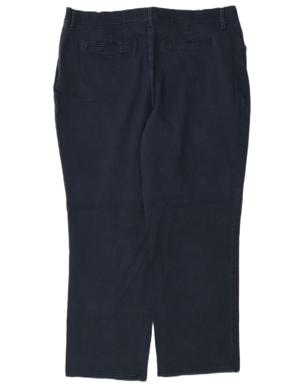 Lee Womens Relaxed Fit Casual Trousers US 18 2XL W38 L28 Navy Blue Cotton