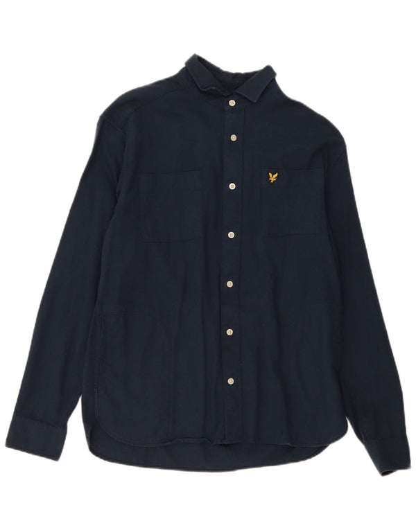 Koszula męska Lyle & Scott, mała, granatowa, bawełniana