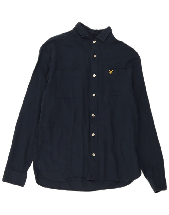 Koszula męska Lyle & Scott, mała, granatowa, bawełniana