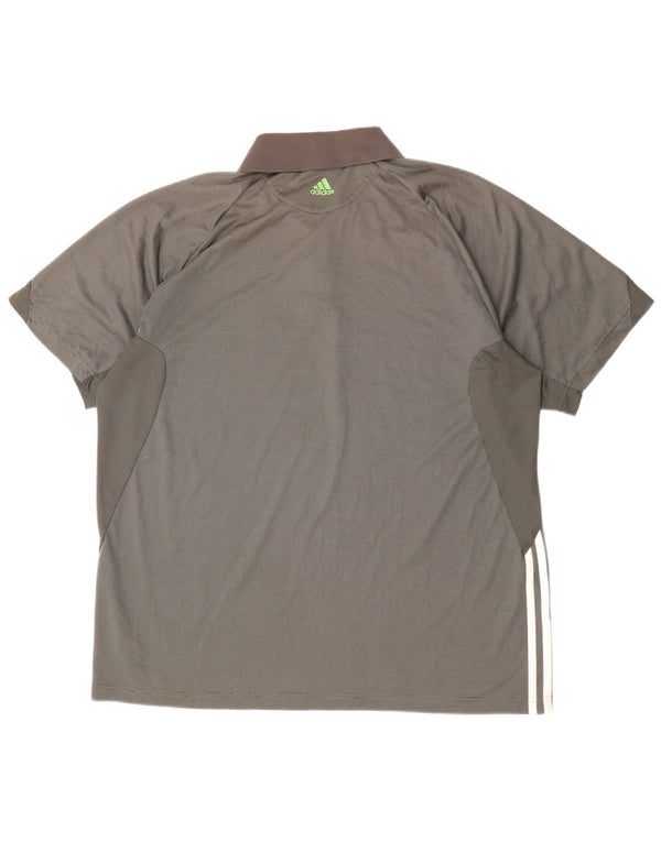 Męska koszulka polo ADIDAS Rolando Carros XL w szare prążki