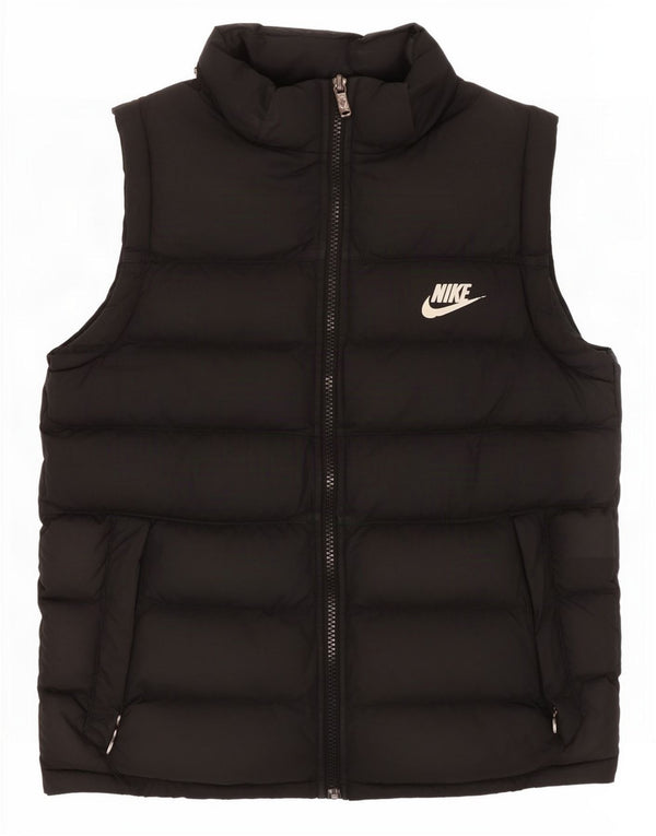 Chłopięca wyściełana kamizelka Nike na 12-13 lat, duża, czarna, poliestrowa