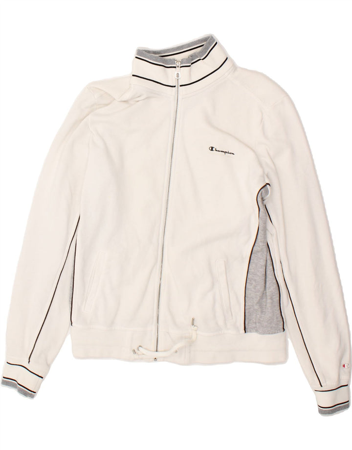 CHAMPION Womens Tracksuit Top Jacket UK 16 Large White Cotton Vintage Champion and Second-Hand Champion from Messina Hembry 