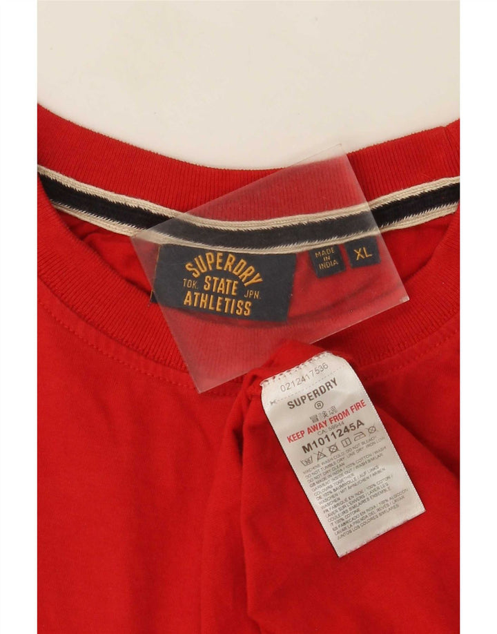 T-shirt męski Superdry XL, czerwony, bawełniany