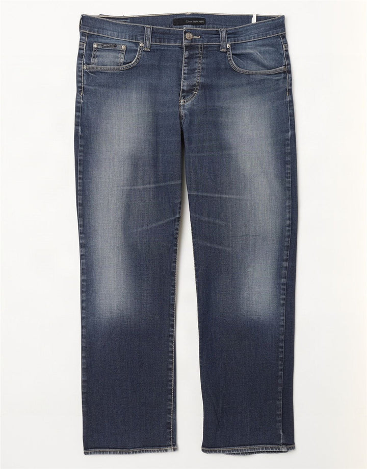 Męskie proste dżinsy Calvin Klein W36 L31 niebieskie