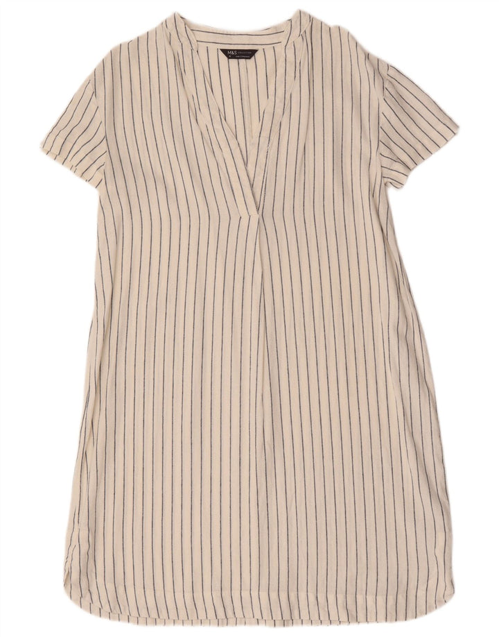 Marks & Spencer Damska sukienka oversize typu shift UK 10 w małe białe paski