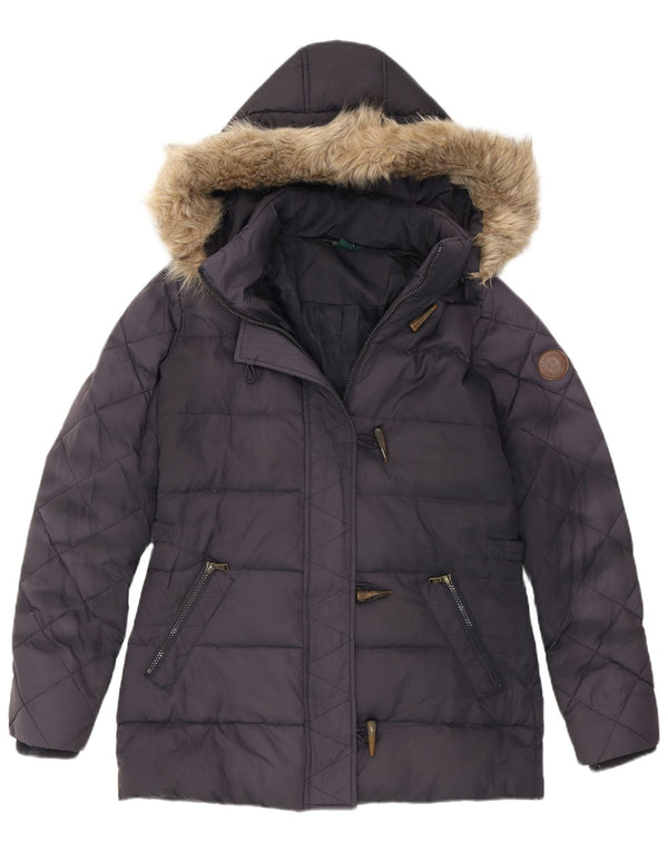 Damska ocieplana kurtka z kapturem Ralph Lauren UK 6 XS, granatowa, poliester