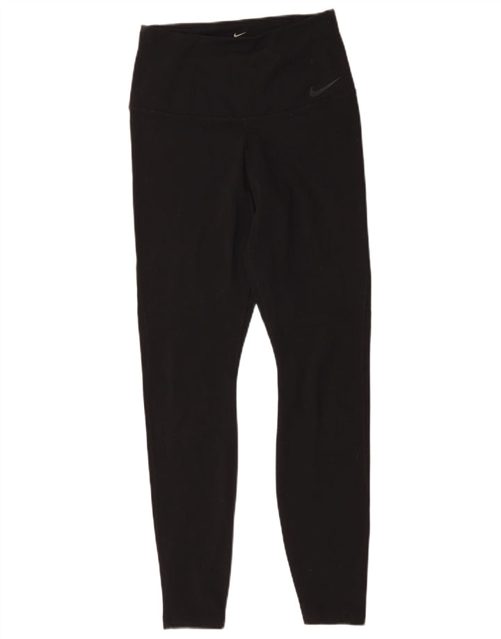 Damskie legginsy Nike Dri Fit UK 12, średni czarny nylon