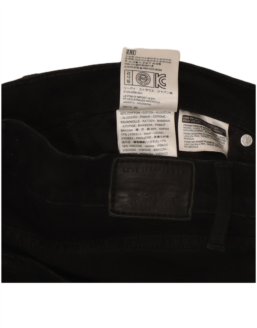 Damskie dżinsy Levi's 314 Shaping Straight W30 L32 Czarna bawełna