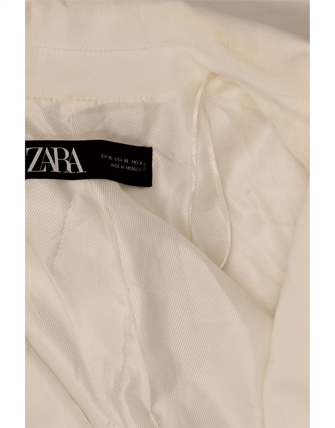 Damska marynarka Zara, otwarta, oversize, UK 6 XS, biały poliester