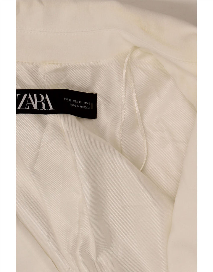 Damska marynarka Zara, otwarta, oversize, UK 6 XS, biały poliester