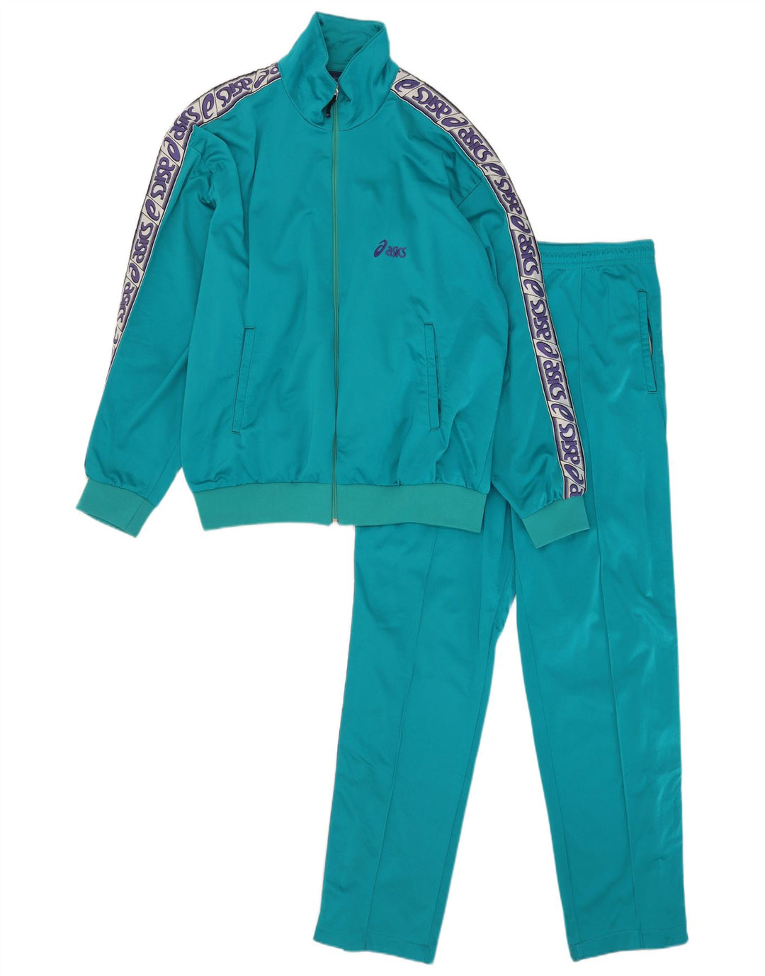 Pełny dres damski Asics Graphic IT 52, duży niebieski blok kolorów