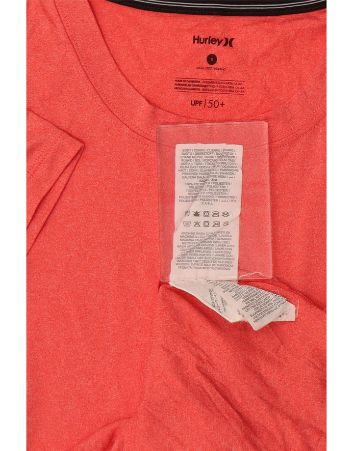 T-shirt damski Hurley Top UK 10, mały, pomarańczowy, nakrapiany poliester