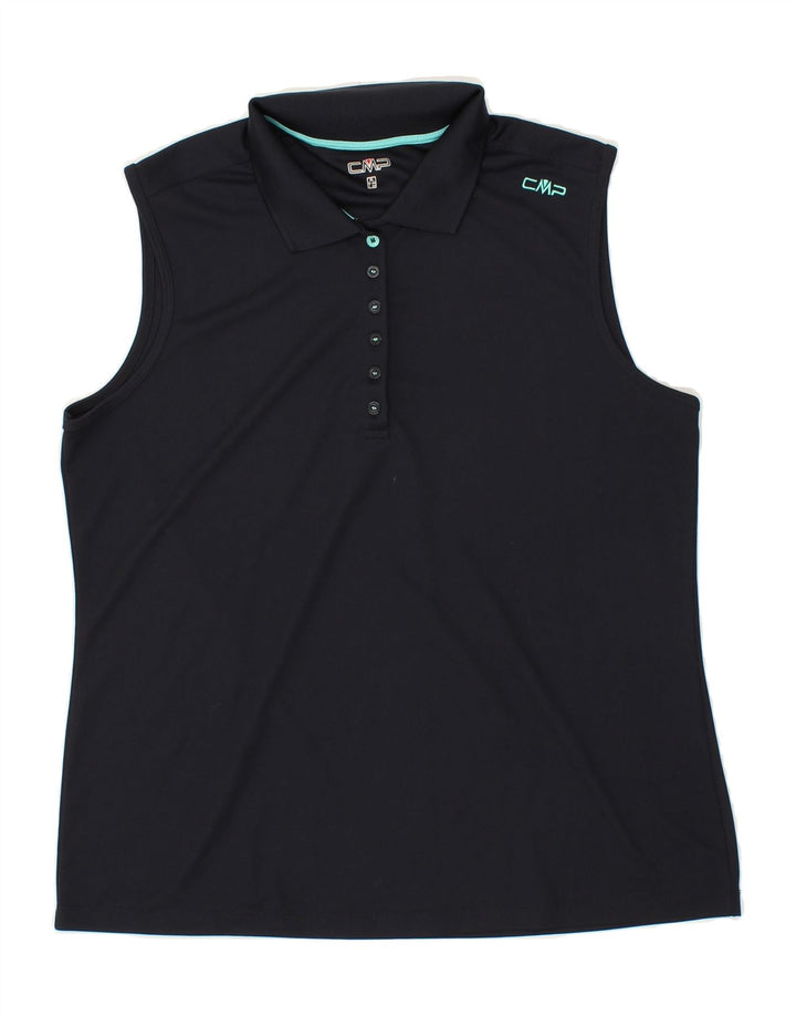 CMP Womens Sleeveless Polo Shirt IT 50 XL Navy Blue Vintage CMP and Second-Hand CMP from Messina Hembry 
