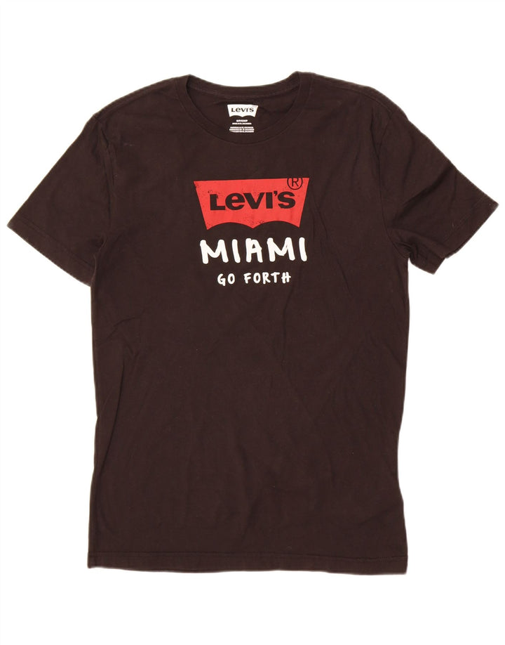 Męski T-shirt z grafiką Levi's Miami, mały, czarny, bawełniany