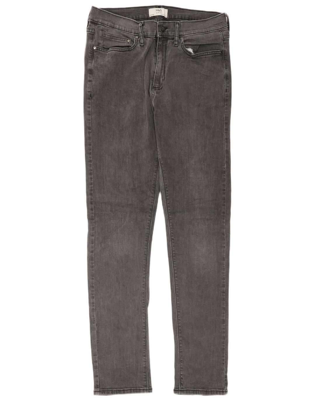 Marks & Spencer Męskie jeansy slim W34 L33 Szara bawełna
