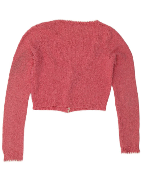 Sweter damski Zara Crop Cardigan UK 12 Średni różowy bawełniany