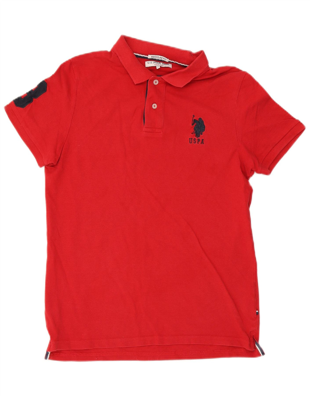 US Polo Assn. Męska koszula graficzna o regularnym kroju, średnio czerwona, bawełniana