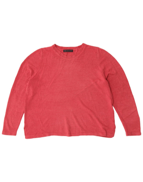 Marks & Spencer Damski sweter z dekoltem w łódkę, UK 18 XL, czerwony akryl