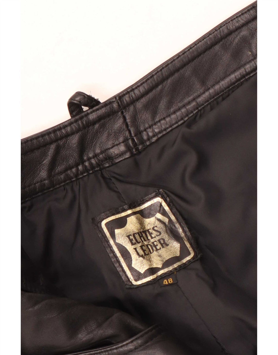 Vintage damskie skórzane spodnie Bootcut W28 L30 czarna skóra