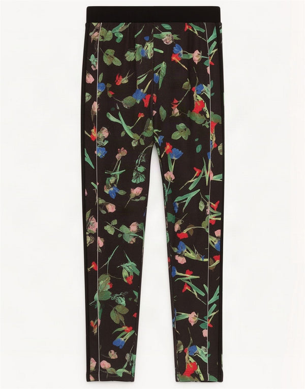 Legginsy damskie Adidas UK 10 Małe czarne w kwiaty Poliester